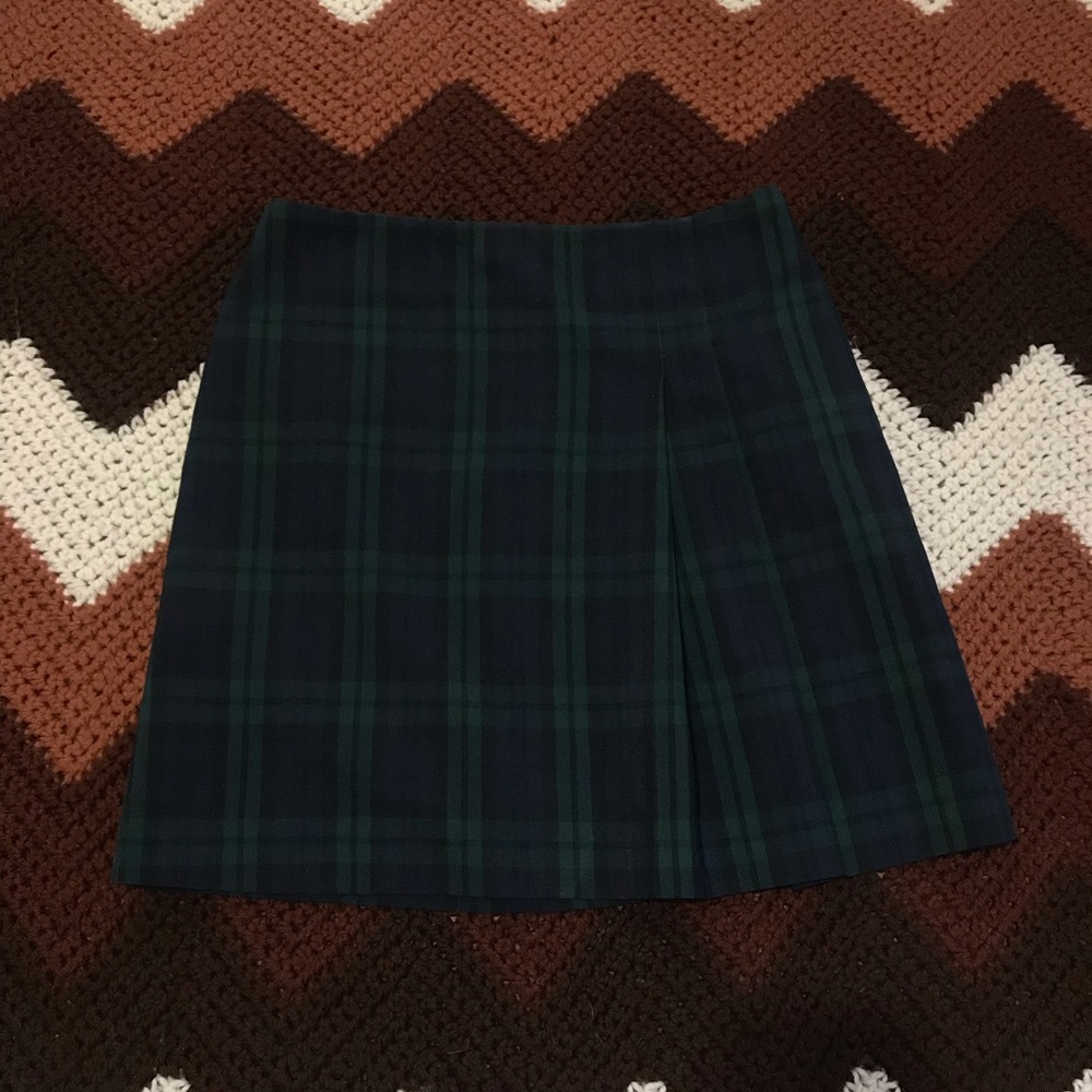 90s vintage Mills plaid pleated mini skirt 26” waist XS Small